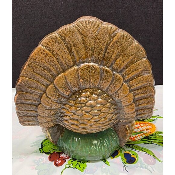 Vintage Holland Floral Ceramic Turkey Planter 1993 Thanksgiving Decor - Picture 4 of 12
